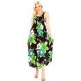 thumbnail image 5 of Sakkas Iyabo Women's Sleeveless Casual Summer Floral Print Dress Maxi Long Stretch - B-Green - One Size, 5 of 5