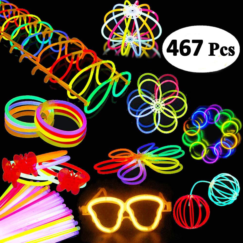 Total 456 PCs 7 Colors JOYIN Glow Sticks Bulk 200 8" Glowsticks ; Bracelets Glo 