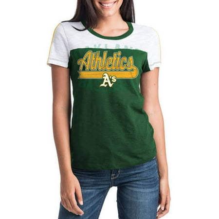 - MLB Oakland Athletics Women's Short Sleeve Team Color Graphic Tee