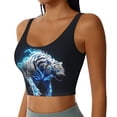 thumbnail image 5 of Sports Bra For Women, Futuristic Blue Light White Tiger Sports Bras For Women High Support, Workout Tank Tops Woman With Removable Cups, 5 of 8