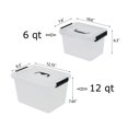 thumbnail image 2 of Yubine Paquete de 2 cajas de almacenamiento de plástico transparente con tapa y asa (12 cuartos y 6 cuartos), 2 of 5