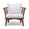 thumbnail image 4 of Noble House Barton 2-Piece Outdoor Wood Conversation Set in Teak and White, 4 of 15