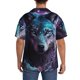 thumbnail image 3 of Fotbe Purple Sky Wolf Camisa Estampada de Manga Corta para Hombre, Casual de Verano, Estilo Playero, Sin Arrugas-X-Large, 3 of 5