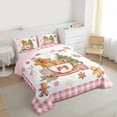 thumbnail image 3 of Manfei Gingerbread Bedding Comforter Set 2pcs for Kids, Green Christmas Tree Twin Comforter Sets, Girls Pink Plaid Bedding Set, Super Cozy Room Decor, 3 of 8