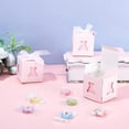 thumbnail image 2 of 60 cajas de dulces para baby shower, cajas plegables con forma de osito, caja de regalo de papel rosa con cinta, ideal para fiestas de cumpleaños., 2 of 6