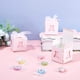 thumbnail image 2 of 60 cajas de dulces para baby shower, cajas plegables con forma de osito, caja de regalo de papel rosa con cinta, ideal para fiestas de cumpleaños., 2 of 6