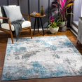 thumbnail image 4 of Hauteloom Mearnsville Living Room, Bedroom Area Rug - Contemporary - Teal, Pale Blue, Charcoal - 6'7" x 9', 4 of 7