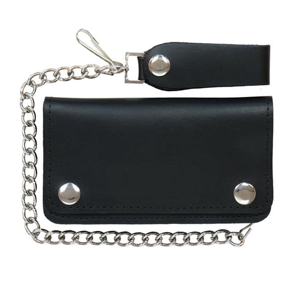 Hot Leathers  6 in. 5 Pocket Leather Wallet - Black