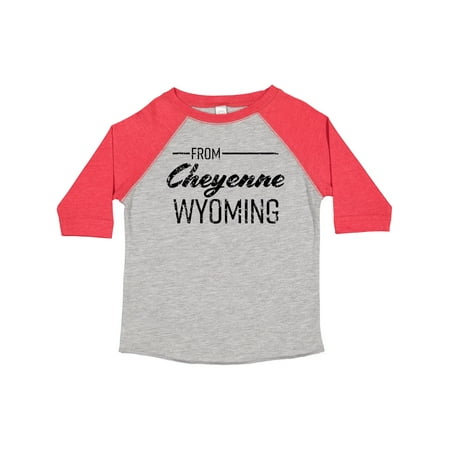 

Inktastic From Cheyenne Wyoming in Black Distressed Text Gift Toddler Boy or Toddler Girl T-Shirt