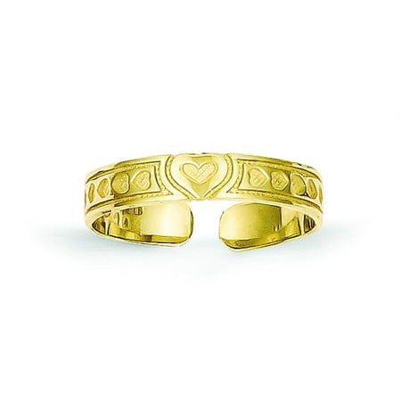 10K Gold Heart Toe Ring Jewelry