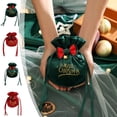 thumbnail image 7 of AUHomi 1 PC Christmas Velvet Bags with Drawstring and Bell, Gift Pouches Candy Bag Bundle Pocket Wrapping Bags for Christmas Birthday Engagement Wedding Party Supplies (Red - A), 7 of 7