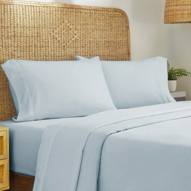 California Design Den Ensembles de Draps 100 % Coton Biologique, Draps Percale, Poches Profondes, Doux, Respirants et Rafraîchissants
