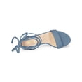 thumbnail image 2 of BLISSFUL STEP Inspired Women's Sandals Solid Summer Block Heels Lace up Sandals Haze Blue 7, 2 of 4