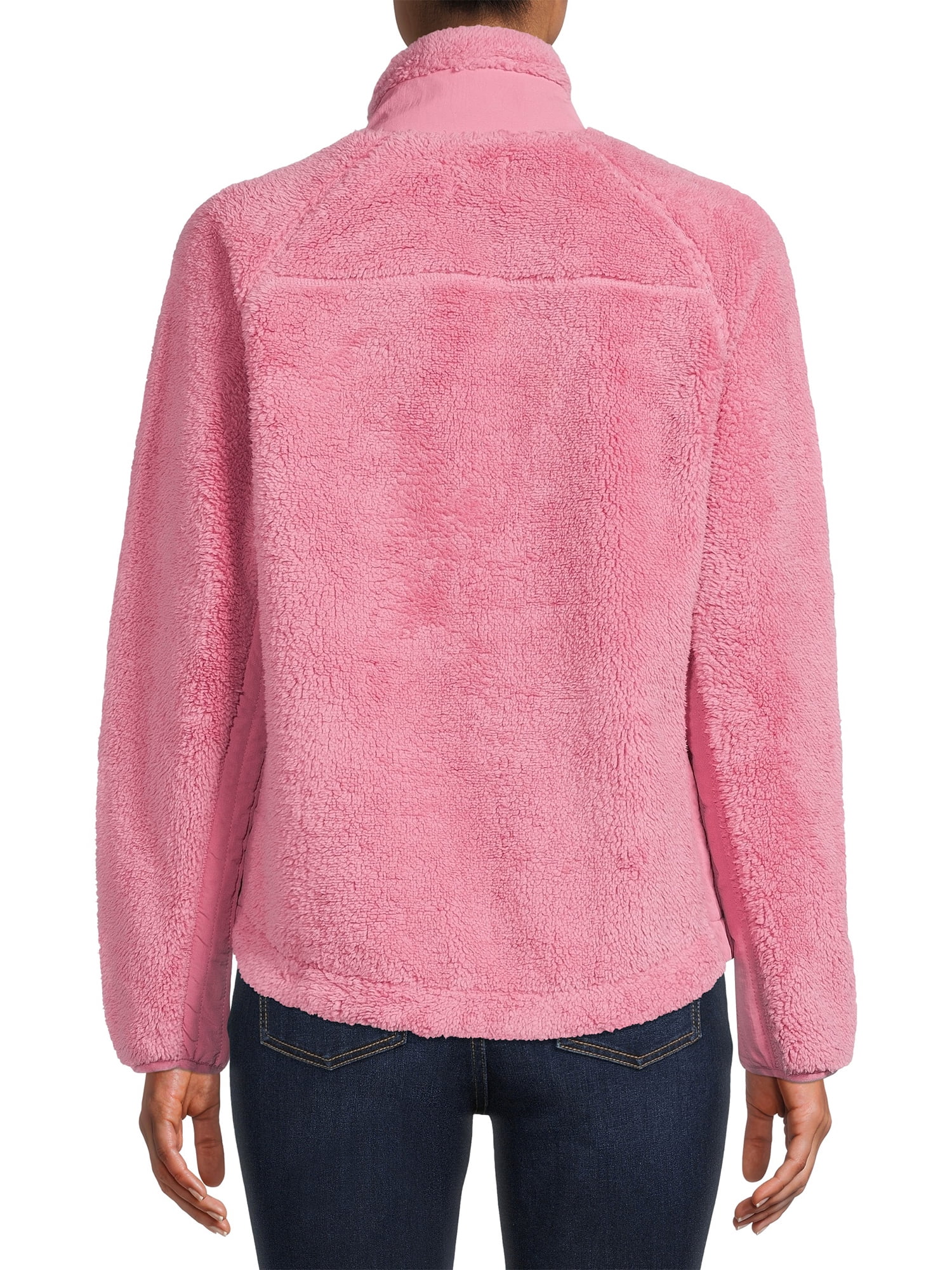 Time and Tru Women's and Women's Plus Full-Zip Faux Sherpa Jacket