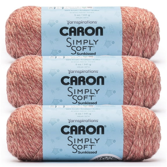 Caron® Simply Soft Sunkissed™ #4 Worsted (Medium) Acrylic Yarn, Orange Tonal 5oz/141g 248 Yards (3 Pack)