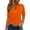 Orange, variant on lmcalzta Summer Tops for Women 2025 V Neck Button Short Sleeve Casual Loose Fitting Pullover Tshirts