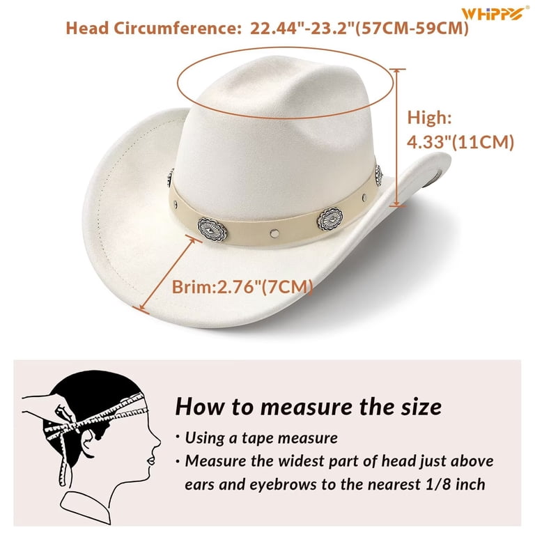 WHIPPY Western Cowboy Hat for Men Women Adjustable Cowgirl  display picture 3