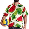 thumbnail image 4 of Watermelon Men's Short Sleeve Button Down Casual Beach Printed Shirts, 4 of 6