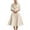 White, variant on Elegant Formal Waist Cinching Midi Dress With Long Sleeves For A Sophisticated And Versatile Wear