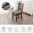 thumbnail image 7 of Whihome Jacquard Dining Chair Covers Light Gray 2 Piece Waterproof Seat Covers for Dining Room Chairs  Stretch Chair Covers Removable Kitchen Chair Seat Cushion Slipcovers, 7 of 7