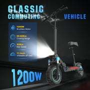 S6PRO 1200W Range 70km Portable Escooter Electric Scooter for Adults with 48V 18.2AH 15AH Battery 10 Inch Off-Road Tire