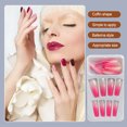 thumbnail image 4 of 1 Juego de uñas con punta francesa, uñas artificiales con degradado, calcomanías desmontables, regalos de bailarina, Kit de manicura para Arte de uñas Tipo 1, gelatina 24 piezas Pegamento 2g Vogacara CE011628-01, 4 of 6
