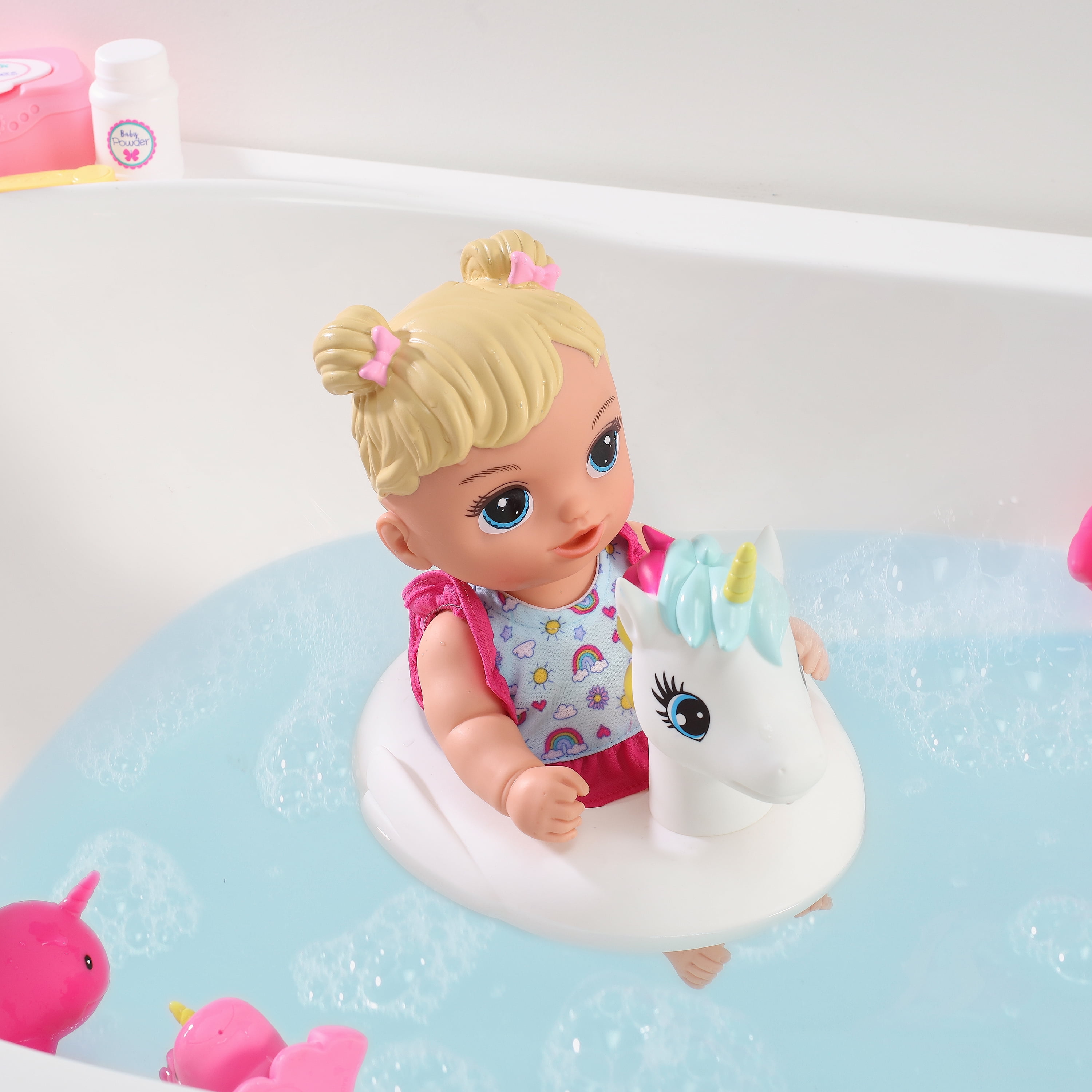 My Sweet Love Soft Baby and Unicorn Floaty Play Set, 2 Piece Bath Toy, Children Ages 2+