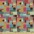 thumbnail image 1 of Colorful Fabric by the Yard, Contemporary Geometric Square Tiled Grunge Vintage Rectangular Illustration, Decorative Upholstery Fabric for Sofas and Home Accents, Multicolor by Ambesonne, 1 of 5