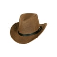 thumbnail image 1 of Top Headwear Paper Braid Cowboy Hat w/ Buckle Band - Dark Brown, 1 of 1