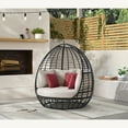 thumbnail image 2 of Fresca Twin Egg Chair Dark Grey and Olefin Beige with 3 Pillows, 2 of 8