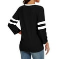 thumbnail image 5 of SEAOPEN Womens Plus Size Tops Patchwork 3/4 Sleeve T Shirts for Women Raglan Sleeve Baseball Tees Dressy Casual Crew Neck Blouses Black,XXL, 5 of 6