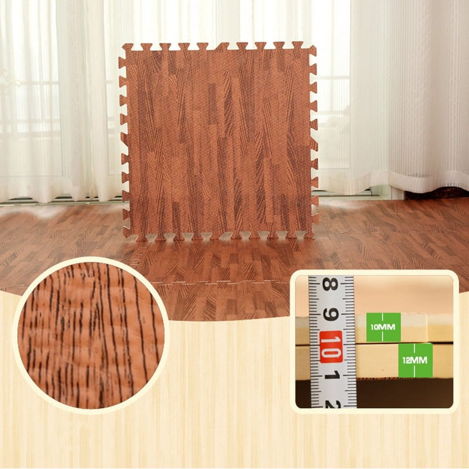 60*60cm Wooden Puzzle Mat Interlocking Foam Soft Floor Splicing
