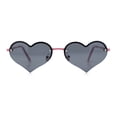 thumbnail image 4 of Womens Hippie Bubbly Heart Shape Half Rim Metal Lolita Sunglasses Pink - Black, 4 of 7