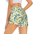 thumbnail image 4 of Picia Lilies Flowers Pattern Women's 2 in 1 Athletic Running Shorts High Waisted Workout Casual Gym Sweat Shorts with Comfy Liner Zipper Pockets-Large, 4 of 9