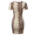 thumbnail image 2 of FashionOutfit Women's Casual Crew Neck Printed Sexy Stretchy Body-con Fitted Mini Dress - Made In USA, 2 of 4