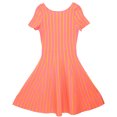 thumbnail image 2 of Carolina Herrera Robe Évasée à Manches Courtes à Col Bateau Multicolore Corail pour Femme - G, 2 of 2