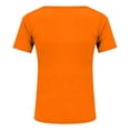thumbnail image 4 of WCJM Women's Short Sleeve T-shirt Women Cap V Neck Ribbed Short Sleeve Top Slim Fit Cotton Summer Casual Tee(Orange,S), 4 of 5