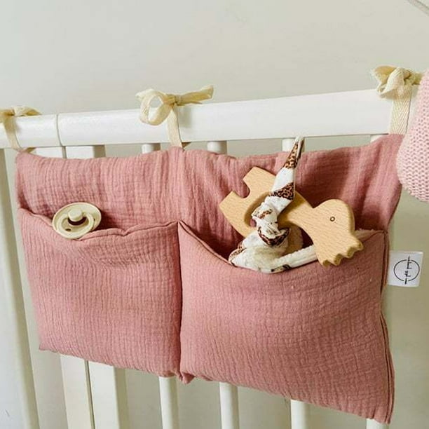 Baby Crib Storage Bag Dual Layer Hanging Rail mounted Solid Toys Color Reusable Home Diaper Nipple Toy Bedding Organizer Pouch Yellow Walmart