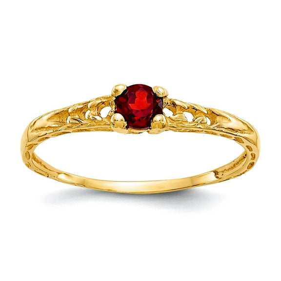 10k Solid Gold 3mm Garnet Ring Size 3.00 Ring - .6 Grams