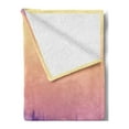 thumbnail image 2 of Mountain Soft Flannel Fleece Blanket, Picturesque Hills Along Pines in Pastel Fantasy Foggy Forest Sunrise, Cozy Plush for Indoor and Outdoor Use, 60" x 80", Violet Dark Purple Peach, by Ambesonne, 2 of 5