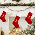 thumbnail image 5 of JoyMoreHome 26 Monogram Christmas Stockings Red Velvet with White Super Soft Plush Cuff, Xmas Stockings Decorations for Family Party Holiday Decor, 5 of 5