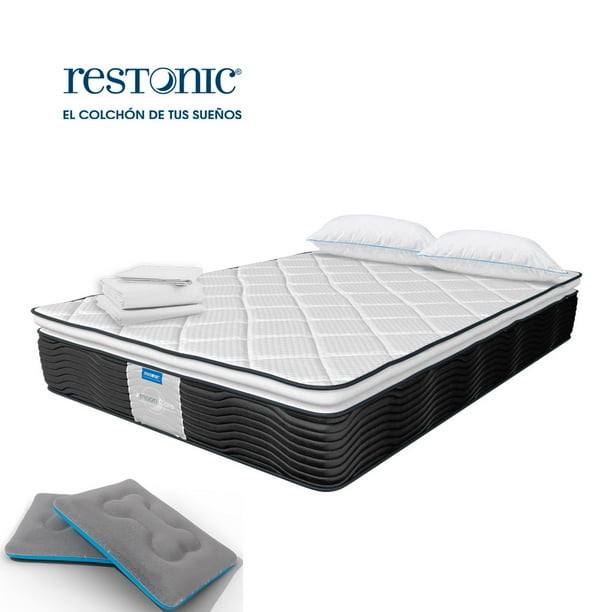 Colchón Restonic Individual MoonCare + 2 Almohadas Standar + Complemento + Camita Para Mascota