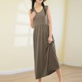 thumbnail image 6 of HomeGardon Nightgowns for Women,Women's Sleepwear,Women's Round Neck Solid Color with Chest Cushion Loose and Comfortable Plus Size Home Skirt,M-XXL, 6 of 7