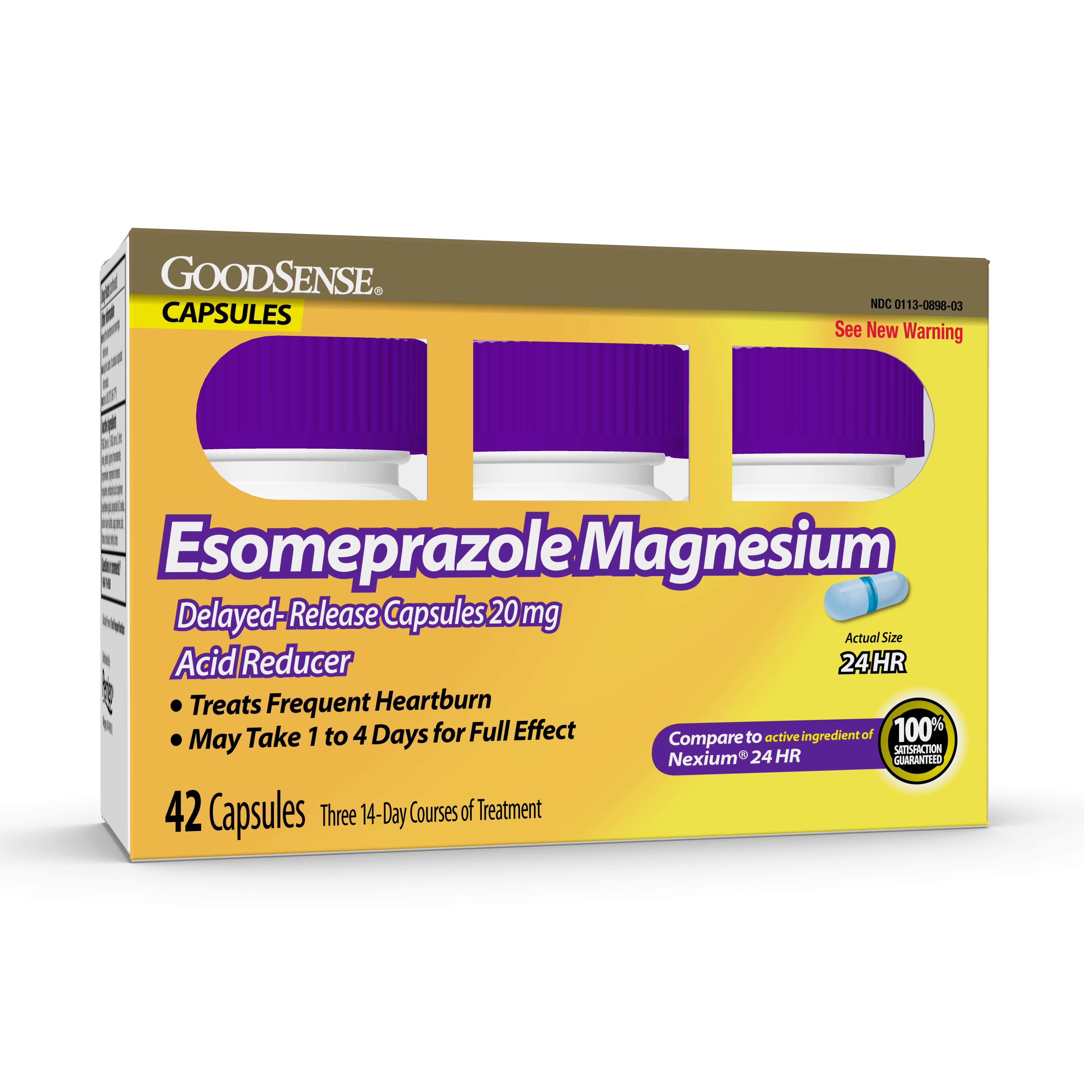 GoodSense Esomeprazole Magnesium Delayed Release Capsules 20 mg, Proton  Pump Inhibitor (PPI), Frequent Heartburn Treatment, 42 Count - Walmart.com