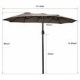 thumbnail image 5 of Spaco 15 Feet Double-Sided Outdoor Patio Umbrella with Crank without Base-Beige, Outdoor Table Umbrella, Yard Umbrella, Market Umbrellas for Outdoor Patio Backyard Garden Lawn Sun Shade, 5 of 9