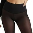 thumbnail image 3 of CUZIBR Womens Socks Thick Fuzzy Lined Stretch Sheer Tights Leggings High Waist Seamless Pantyhose Translucent Thermal Stockings Breathable Lightweight Footwear,Black,XXXL, 3 of 9