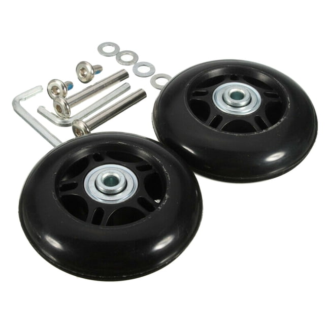 Juego de 2 ruedas para maletas de equipaje, rodamientos y kits de reparación de ruedas universales. 60x24mm