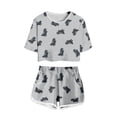 thumbnail image 3 of Krdevn Kids Dinosaur Print 2 Piece Outfit Short Sleeve Crop Top and Shorts Set,8-9 Years, 3 of 3