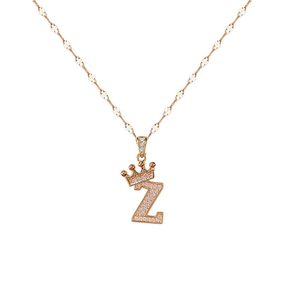 Gold Plated Letter Pendant Necklace Heart Choker Jewelry for Women Accessory