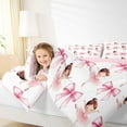 thumbnail image 4 of Homewish Pink Watercolor Bowknot Bedding Comforter Set for Kid, Dreamy Fairy Tale Twin Comforter Sets, Cartoon Ballet Princess Reversible Bedding Set, Microfiber Bedroom Decor, 2-Piece, 4 of 8